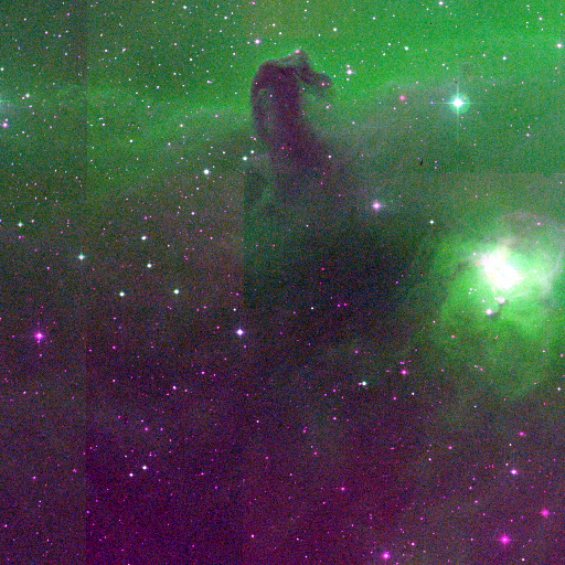 Barnard 33 — Horsehead Nebula · DSS H-α + Blue + 2MASS J composite