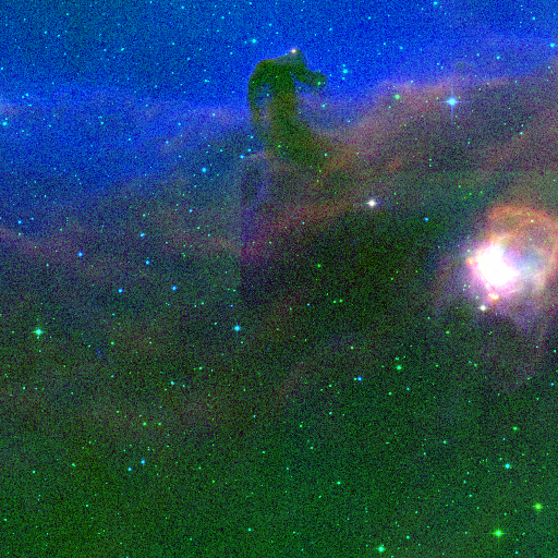 Horsehead — WISE 12µm + 2MASS K + DSS Blue